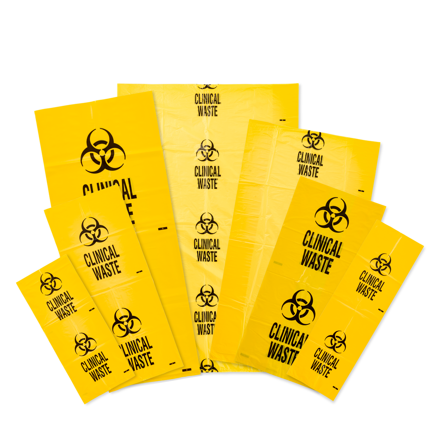 YELLOW WASTE BAG PRINTED CLINICAL WASTE WITH HAZARD SYMBOL
