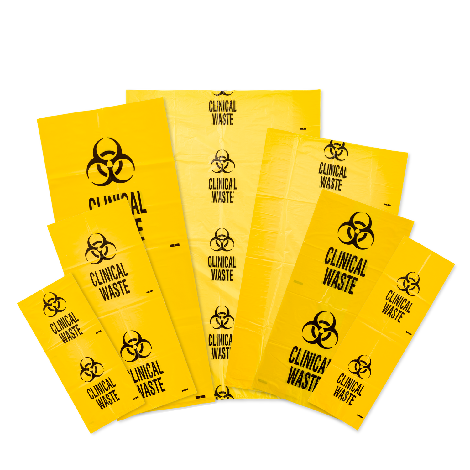 YELLOW WASTE BAG PRINTED CLINICAL WASTE WITH HAZARD SYMBOL