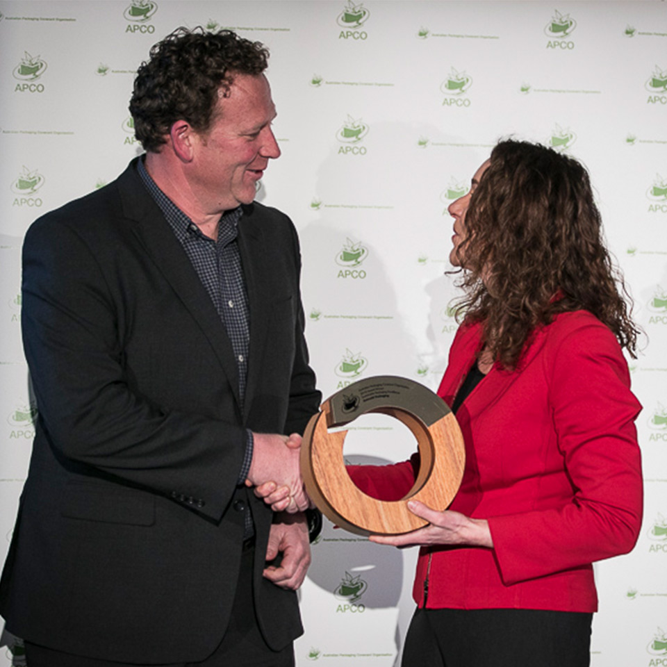 Tom accepting Sustainability Excellence in Packaging Award